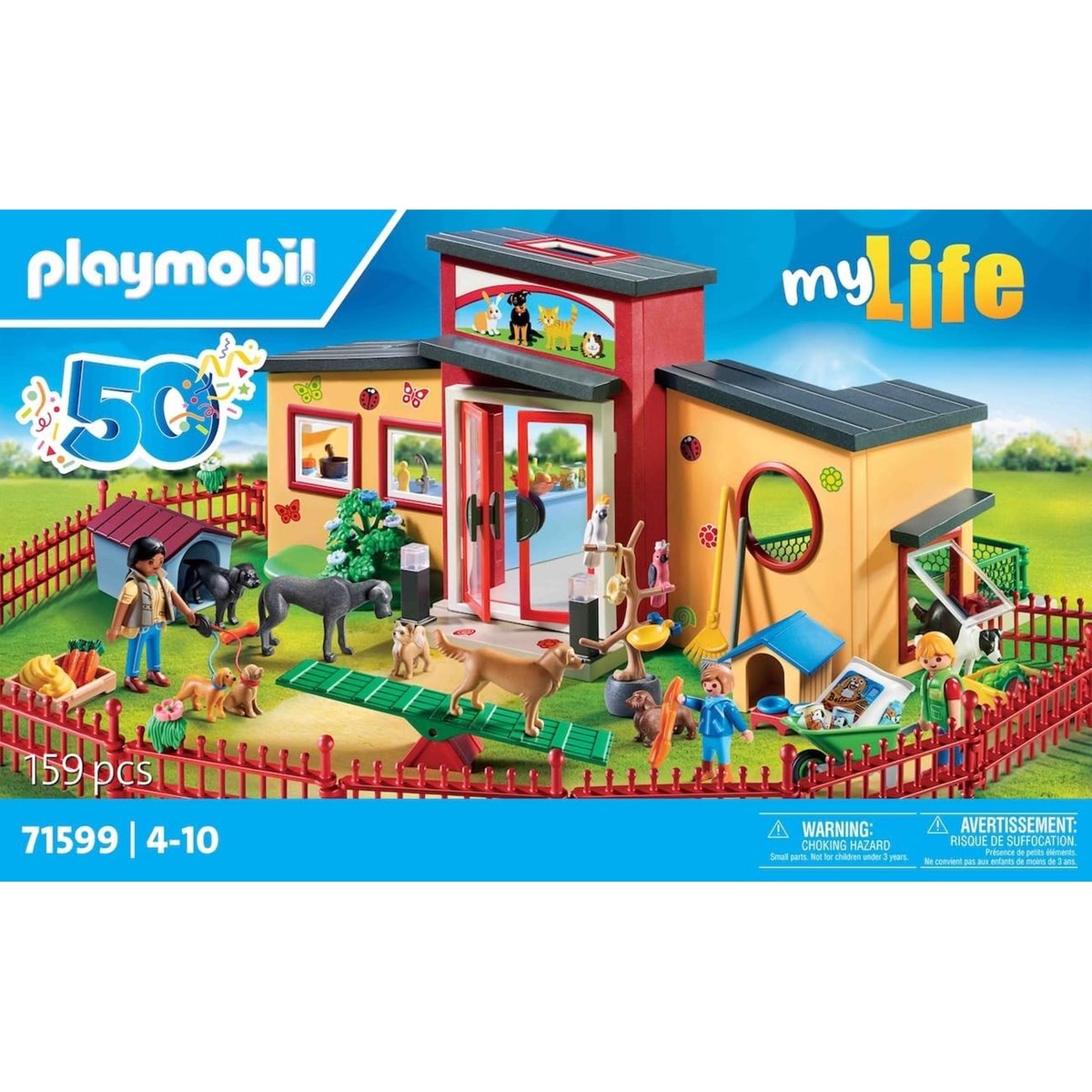 Pension des animaux avec soigneurs et enfant multicolore, PLAYMOBIL