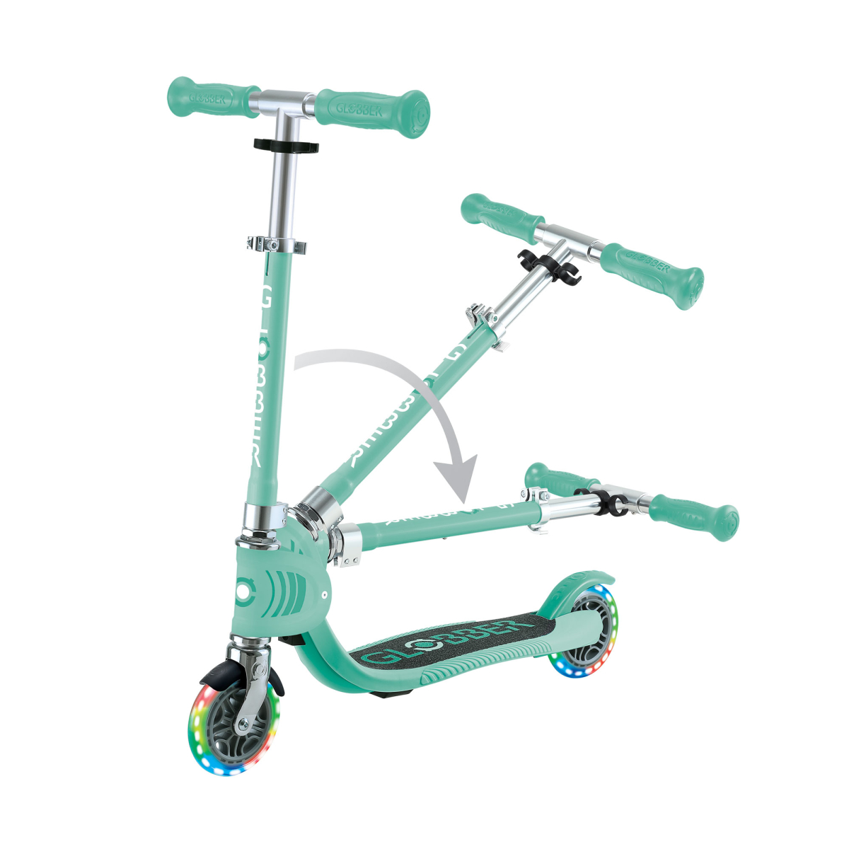 Trottinette 2 roues FLOW FOLDABLE JUNIOR LIGHTS vert menthe, GLOBBER