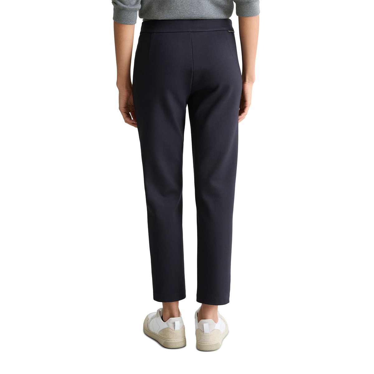 Pantalon en jersey slim en qualité interlock compacte bleu foncé, MARC O’POLO DENIM