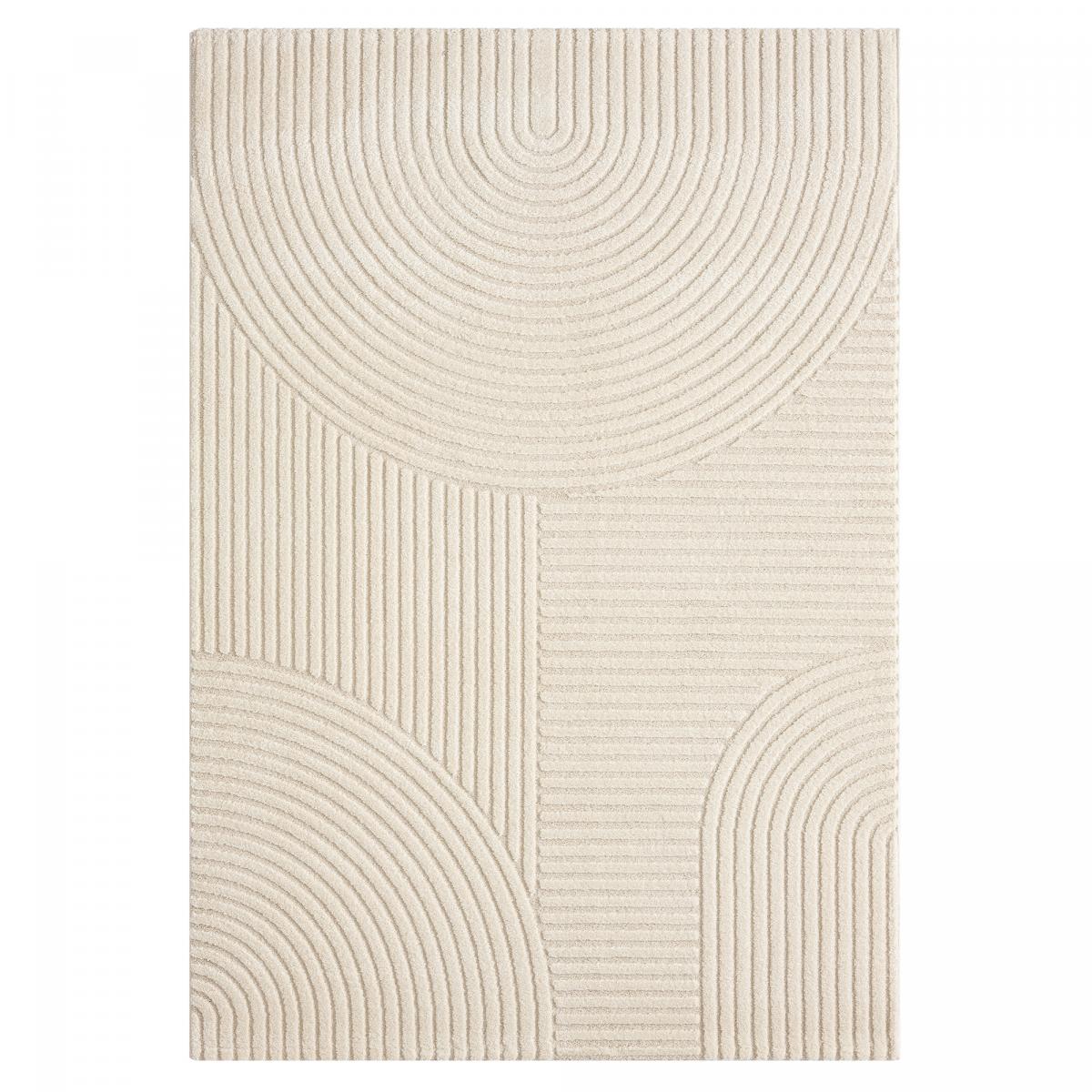 Tapis salon et chambre tissé motif simple LYN9 CERNAN écru, UN AMOUR DE TAPIS
