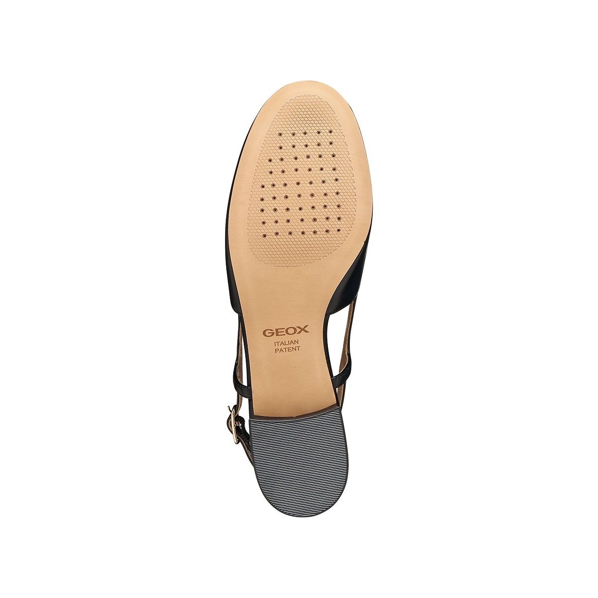 Sabrinas slingback em pele Virnilisa preto , GEOX
