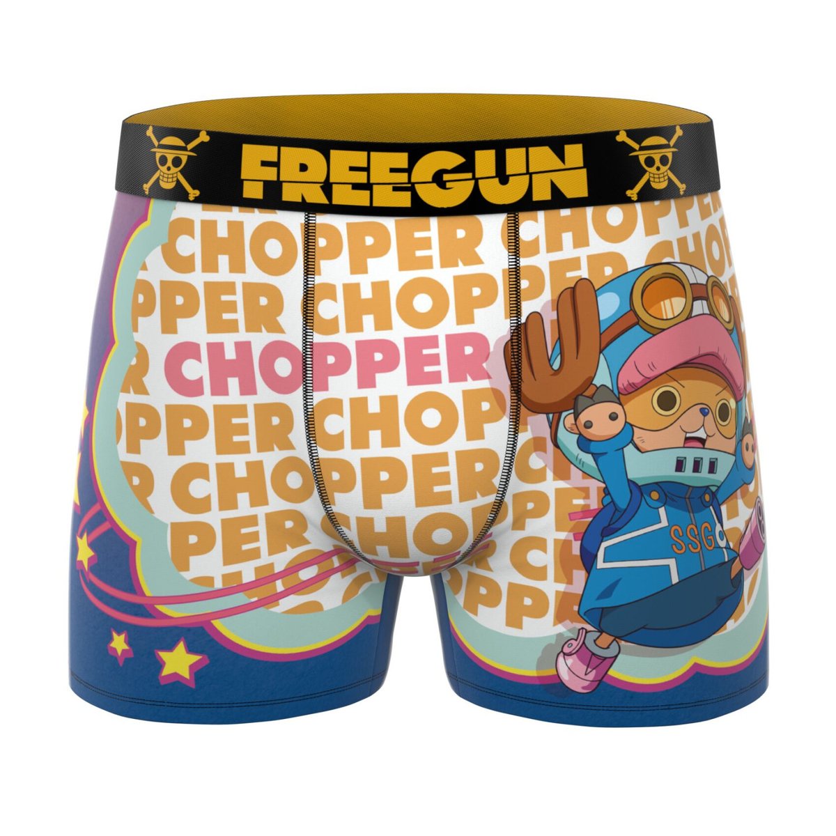 Lot De 5 Boxers One Piece rouge/orange/gris/vert/rose/bleu, FREEGUN