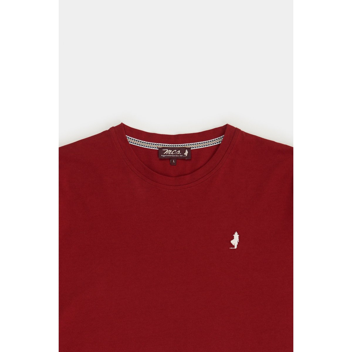 T-shirt col rond uni épais rouge, MCS