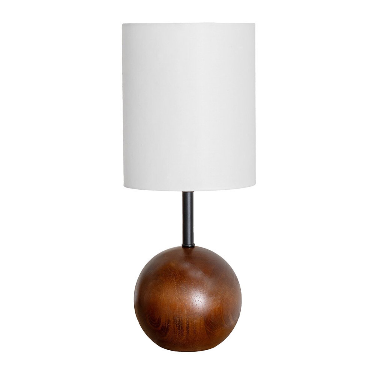 Broderick Walnut Wood Ball Table Lamp with Tall Linen Shade transparent, SO'HOME
