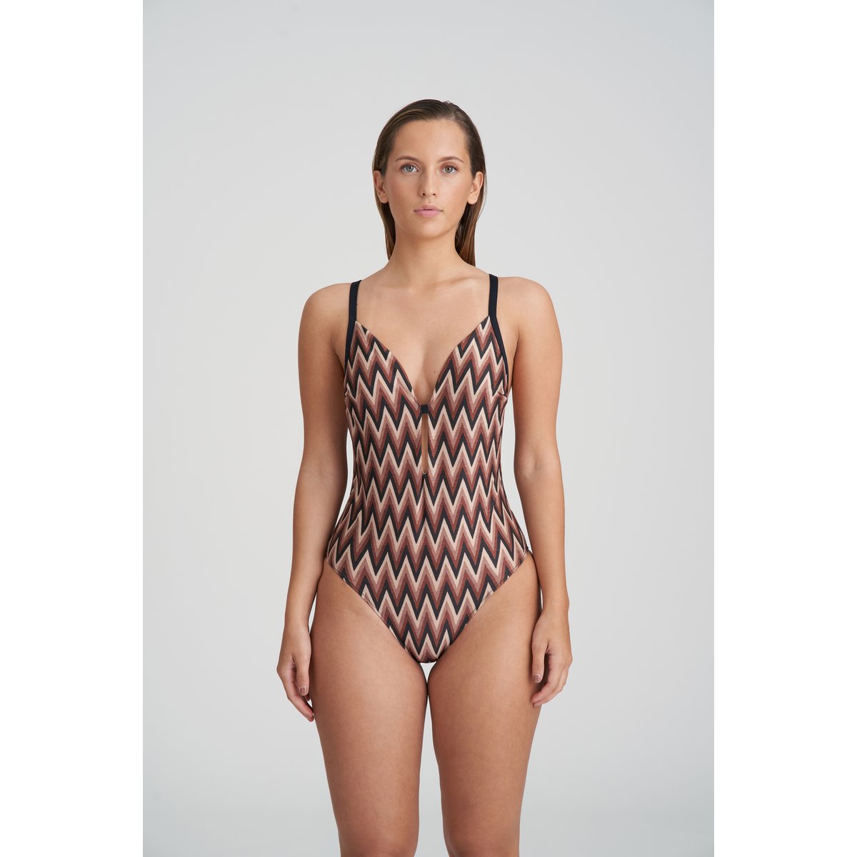 Maillot sans arm. plongeant SU ANA marron - miramar, MARIE JO