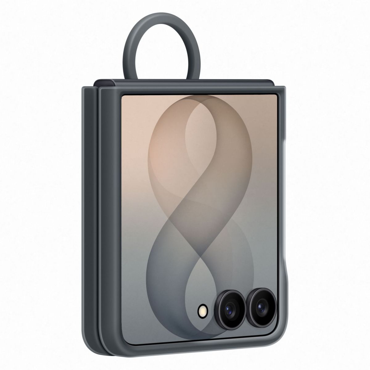 Coque Flip8 silicone anneau magnetique Noir couleur unique, SAMSUNG