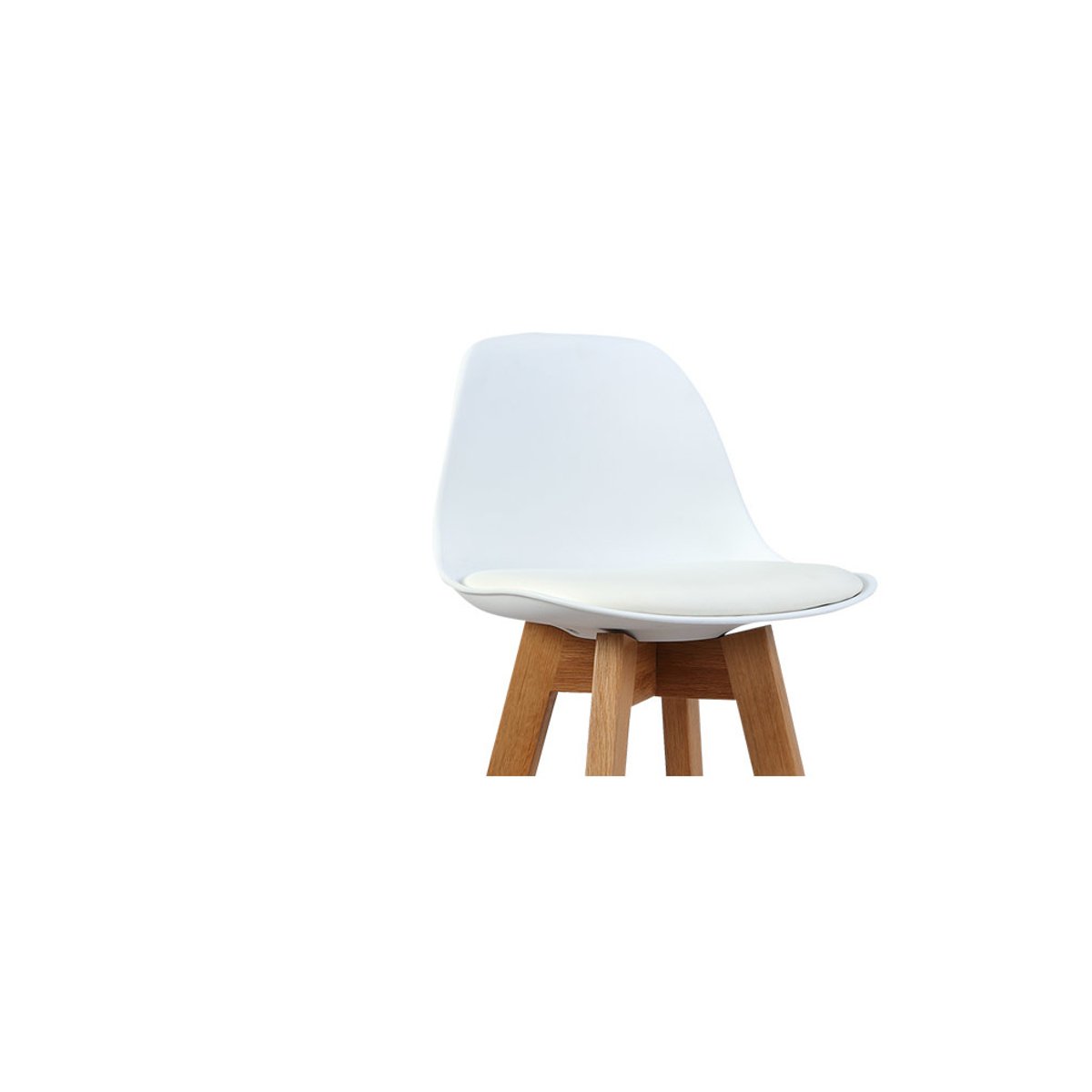 Tabourets de bar scandinaves blanc et bois 65 cm (lot de 2) MINI PAULINE blanc, MILIBOO