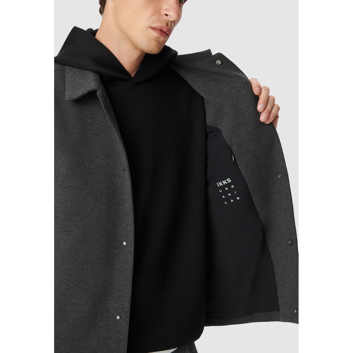 Veste en maille ULTRA MOBILITY gris foncé, IKKS