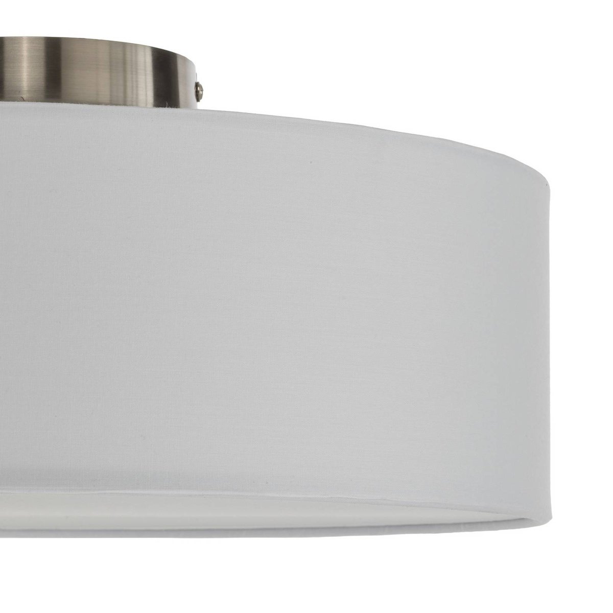 Plafonnier en textile moderne, Sebatin blanc, nickel mat, LINDBY
