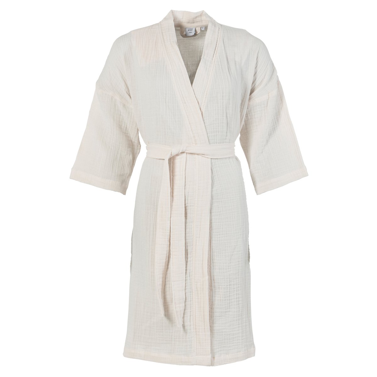 Peignoir gaze de coton biologique NATURELLE naturel, CARRE BLANC