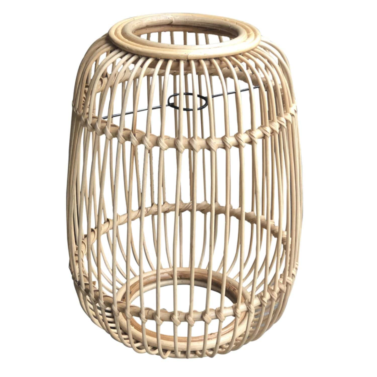 Suspension ronde 30CM - JAVA rotin blanchi, SAUDARA COLLECTIONS