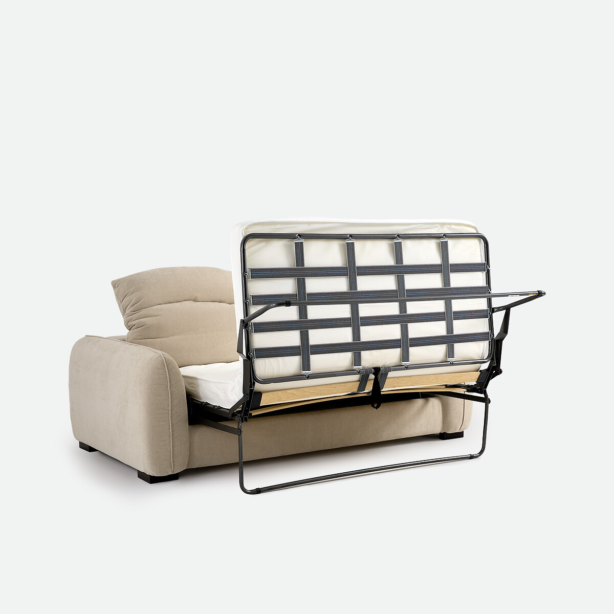 Canapé convertible, 3 places, en polyester chiné, avec têtières, ISLA beige, LA REDOUTE INTERIEURS