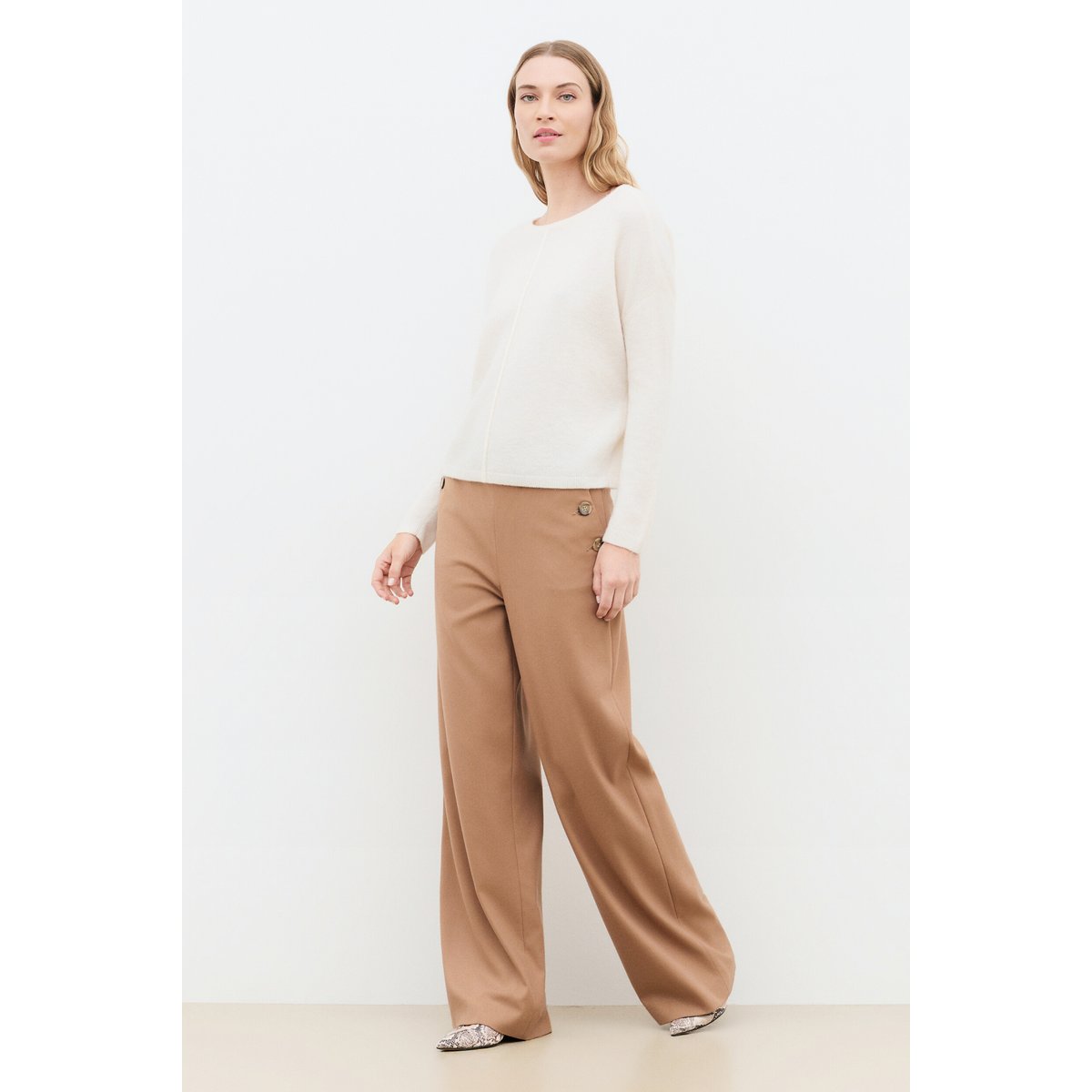 Pull droit col rond MJENNA ecru, CAROLL