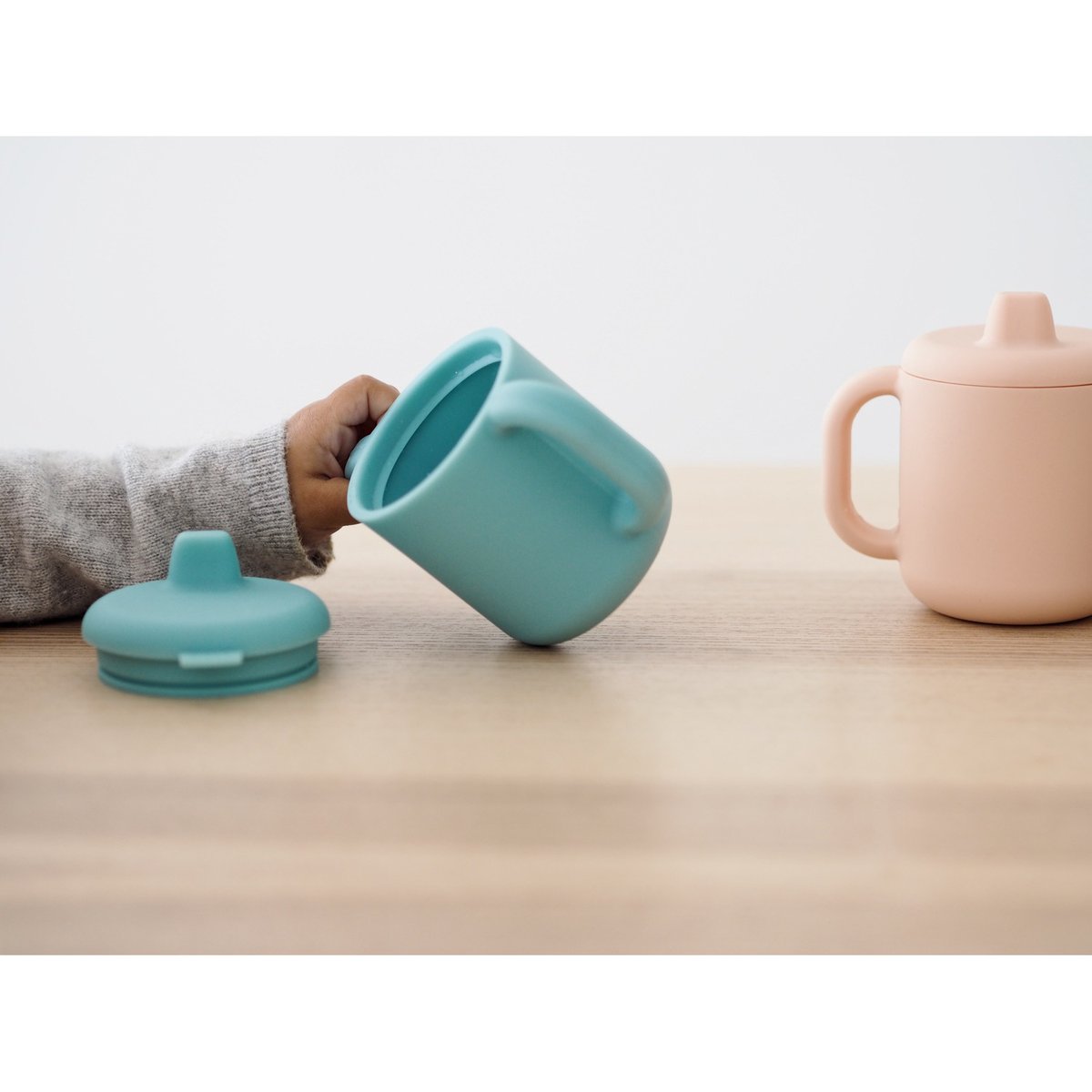 Tasse d'apprentissage en silicone bleu, BEABA