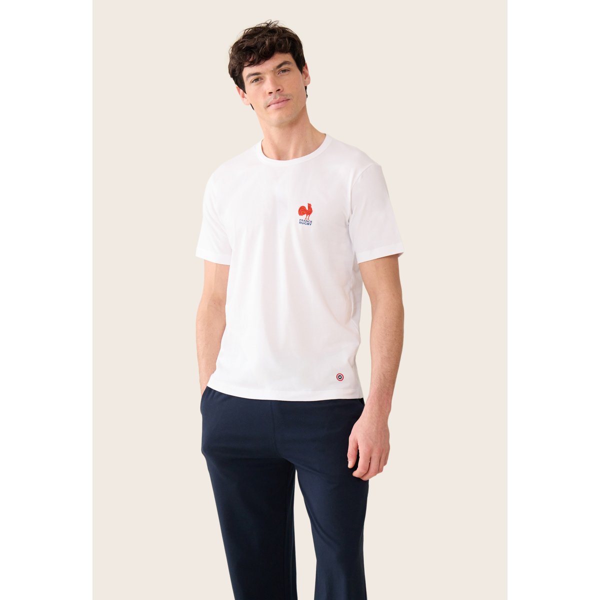 T-shirt à manches courtes bleu en coton Formidable blanc, LE SLIP FRANCAIS