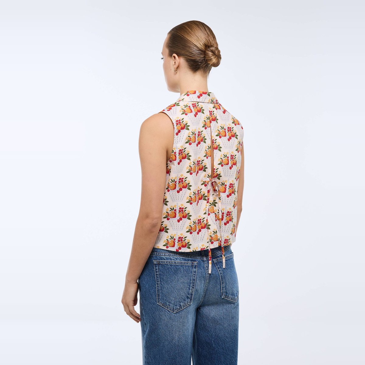 Chemise sans manches imprimée en BIO GOTS butter cream, MONOPRIX