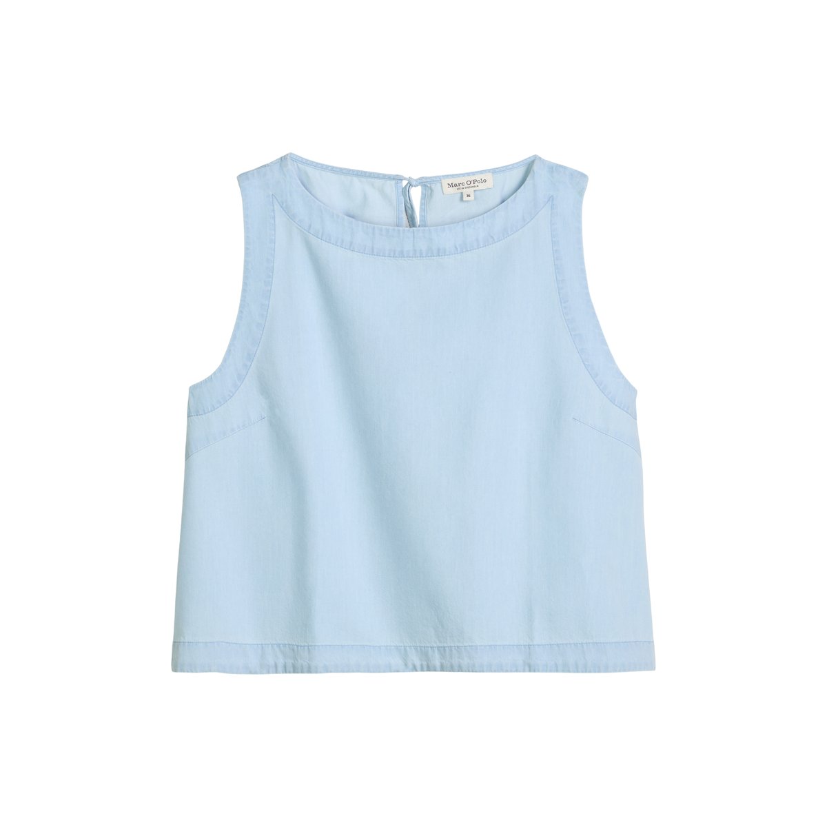 Top chemisier relaxed cropped avec Tencel™ Lyocell bleu clair, MARC O'POLO