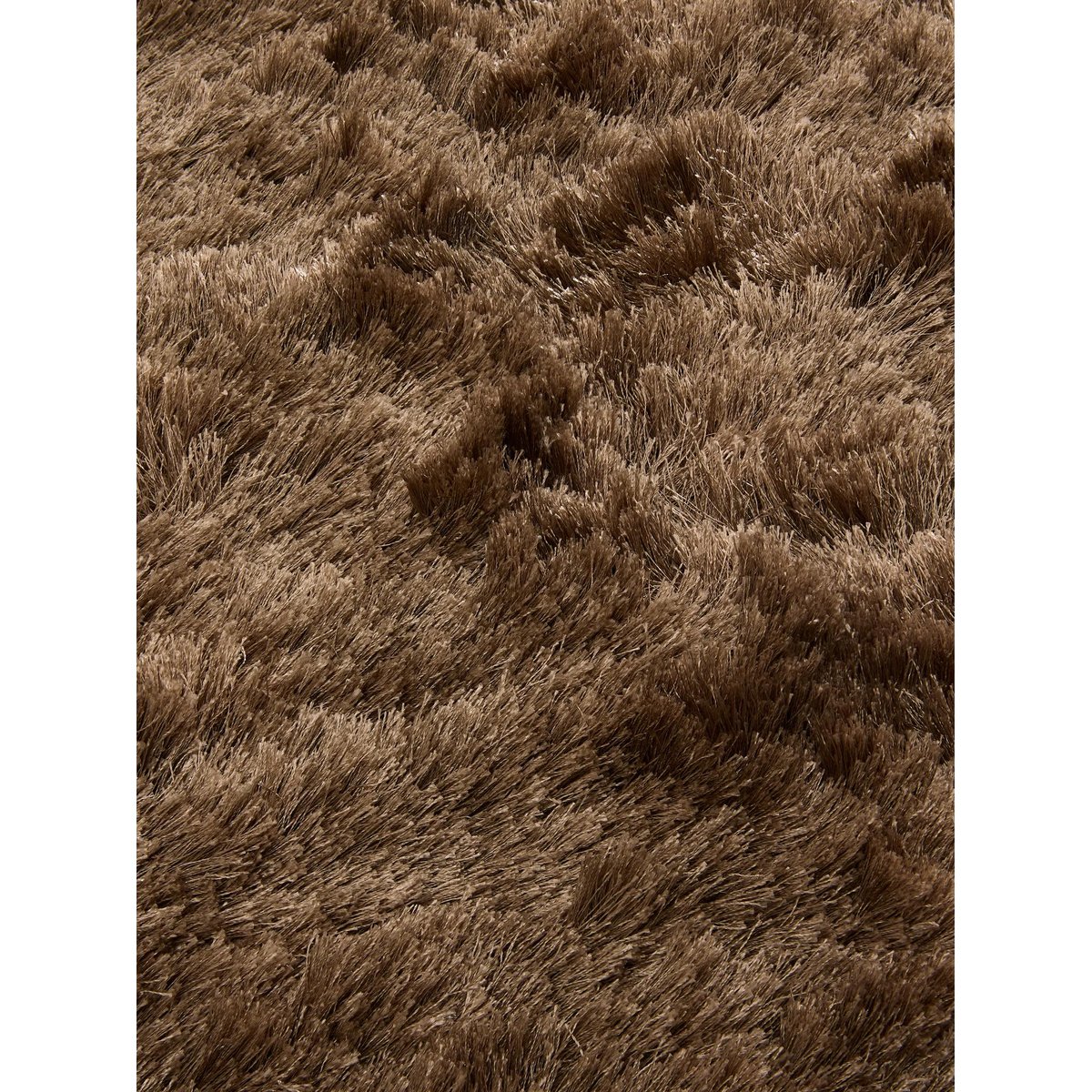 Tapis à poils longs rond WHISPER marron clair, BENUTA 