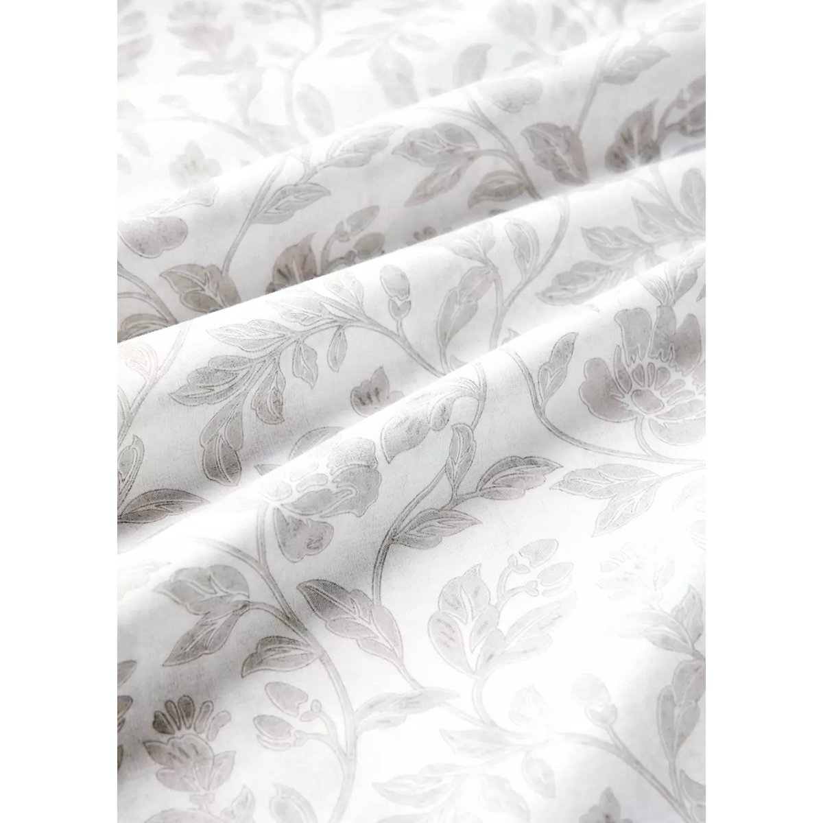 Drap plat en percale de coton à imprimé floral lit 180/200 cm écru, MANGO HOME