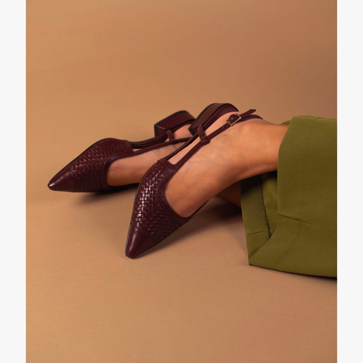 Ballerine en cuir SONNIE rouge bordeaux, BOCAGE