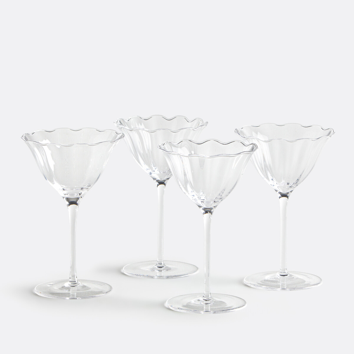 Lot de 4 verres à pied, forme corolle, LYSSA transparent, LA REDOUTE INTERIEURS