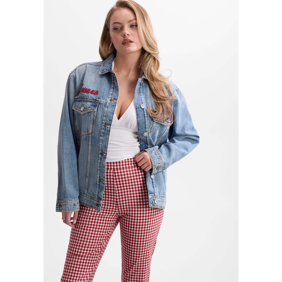 Veste En Denim bleu clair, GUESS