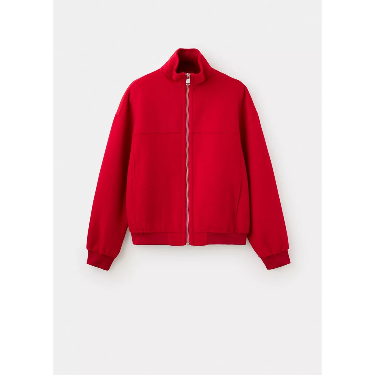 Veste bomber en laine mélangée rouge, MANGO