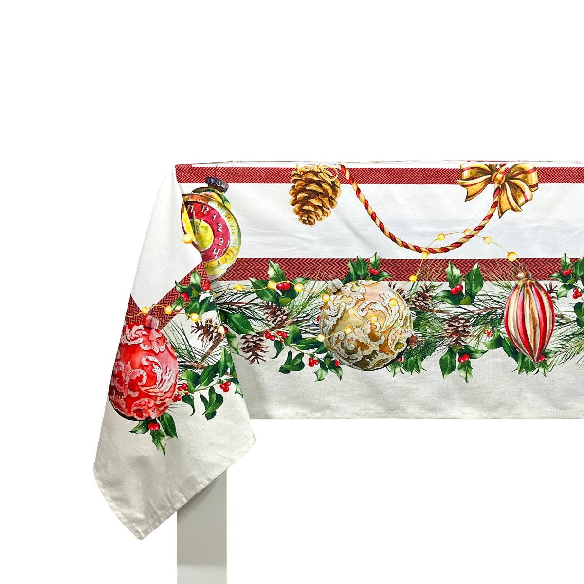 Nappe de NOËL DECORATION blanc/vert, NAF NAF HOME