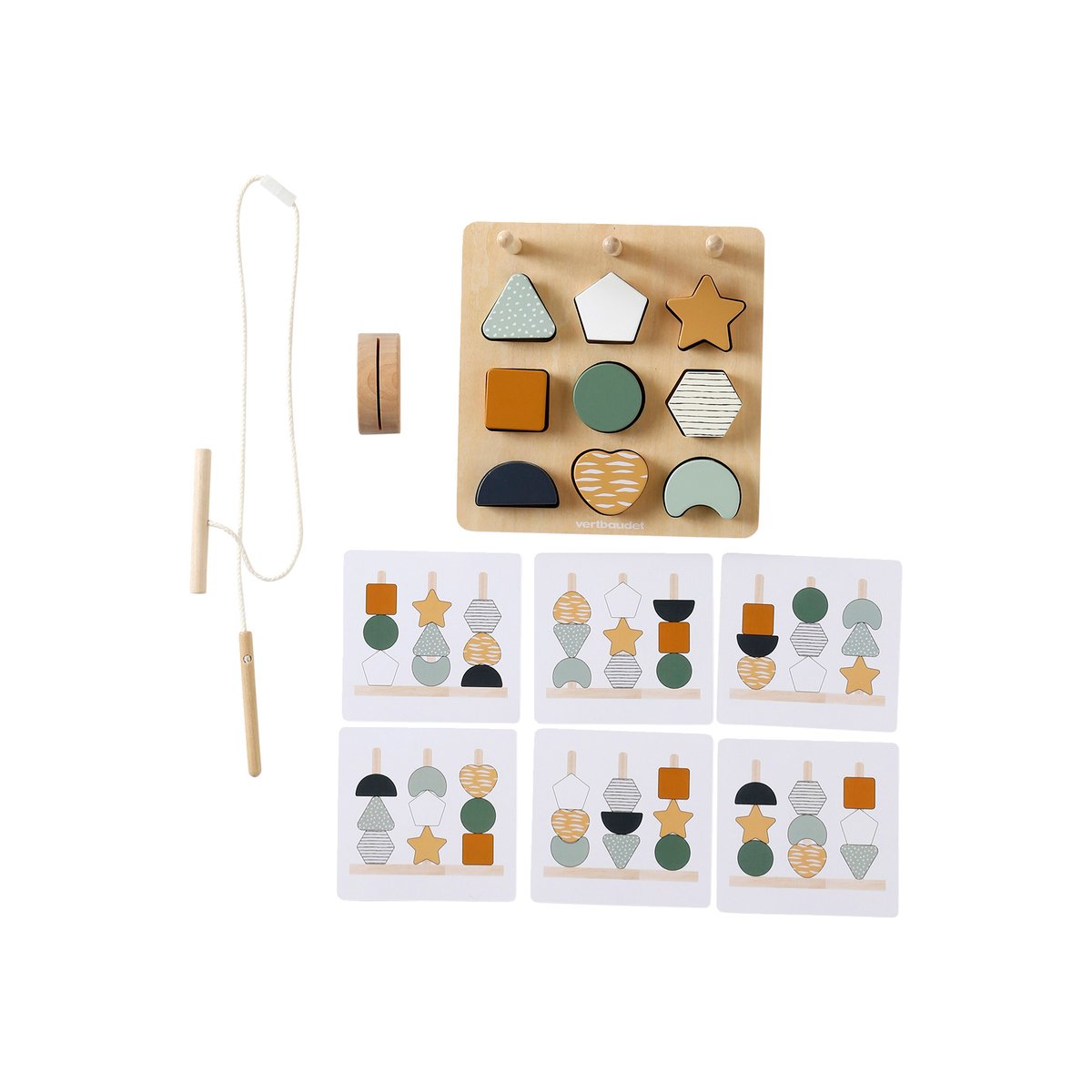 Puzzle perles 2 en 1 TANZANIE en bois FSC® beige, VERTBAUDET