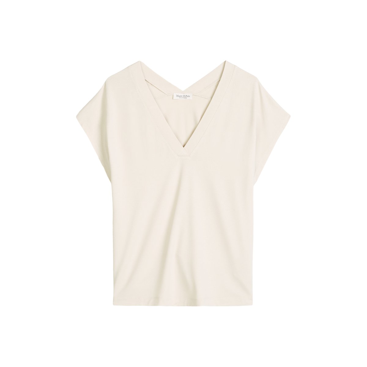Blouse en jersey sans manches relaxed en LENZING™ ECOVERO™ marron gris, MARC O'POLO