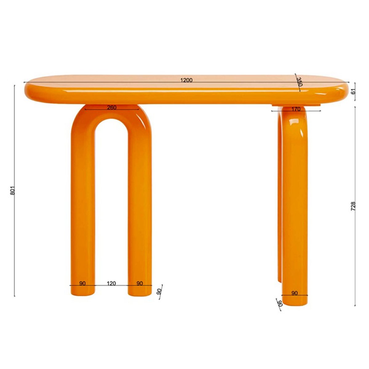 Console ovale orange, ELIANO orange, KARE DESIGN