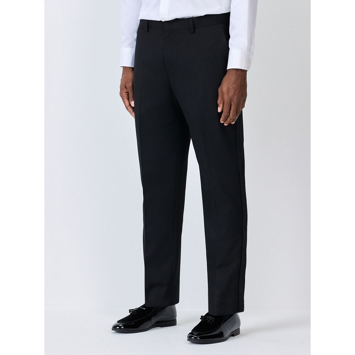 Pantalon de smoking regular à bande velours noir, NEXT