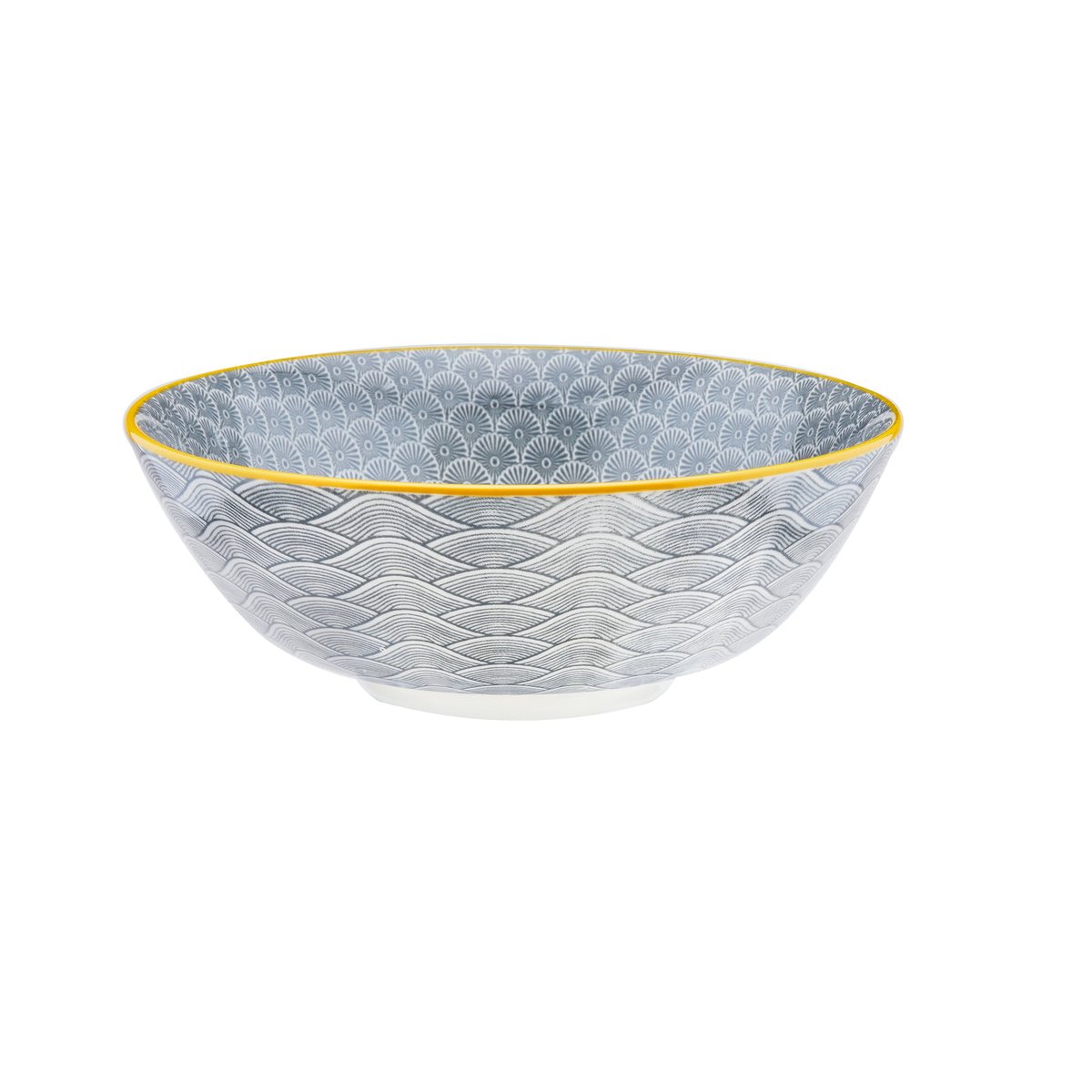 Lot de 6 grands bols en porcelaine, PATTERN gris anthracite, BJORN