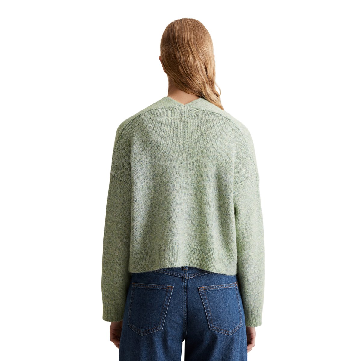 Cardigan loose en fil de coton multicolore vert, MARC O’POLO DENIM