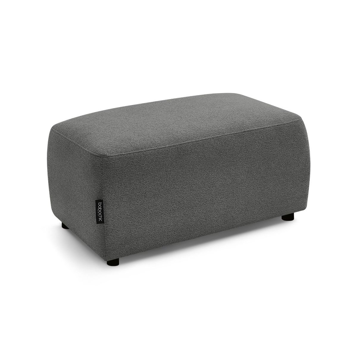 Pouf tissu chiné, ATILLA gris foncé, BOBOCHIC