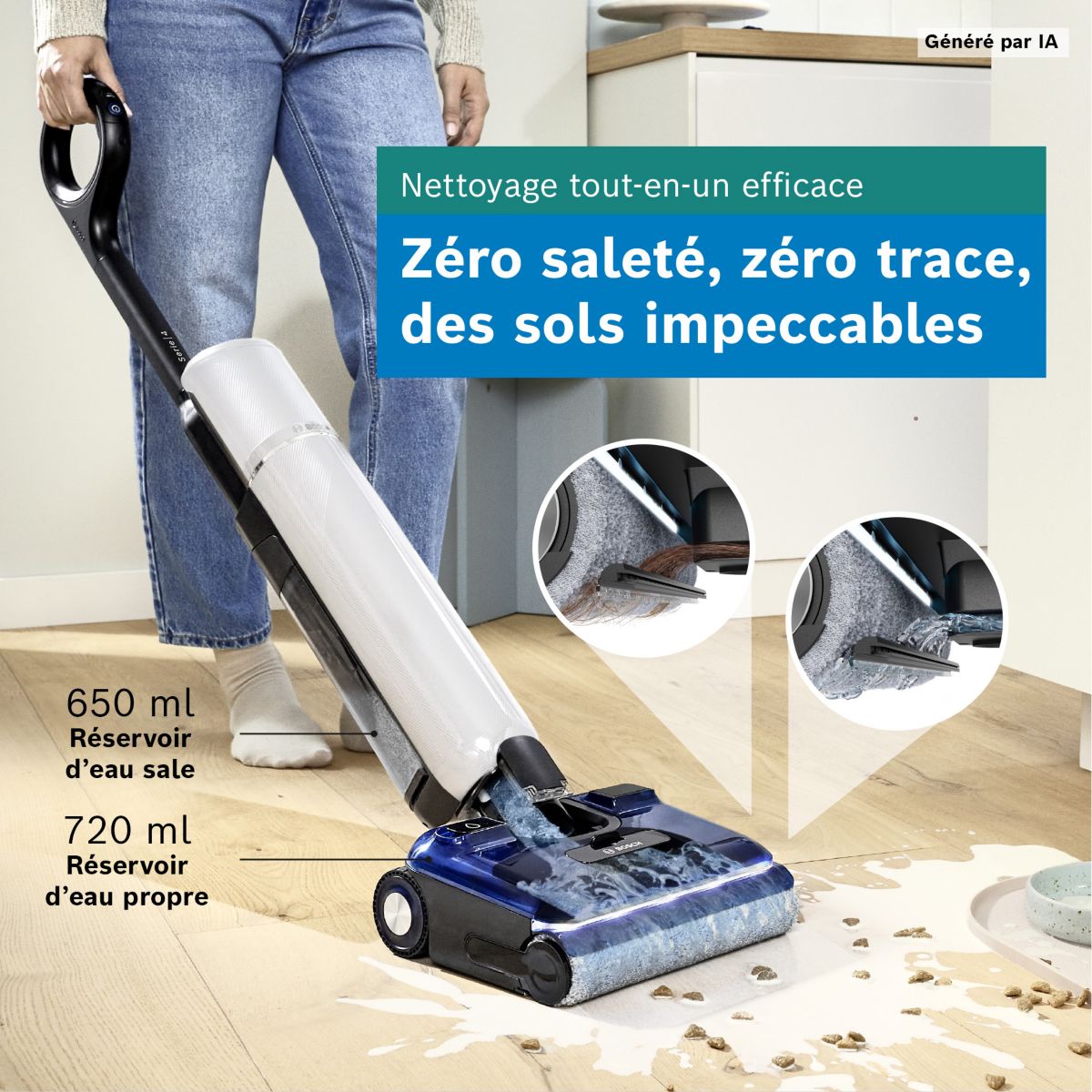 Aspirateur laveur Série 4 BHF41WX couleur unique, BOSCH