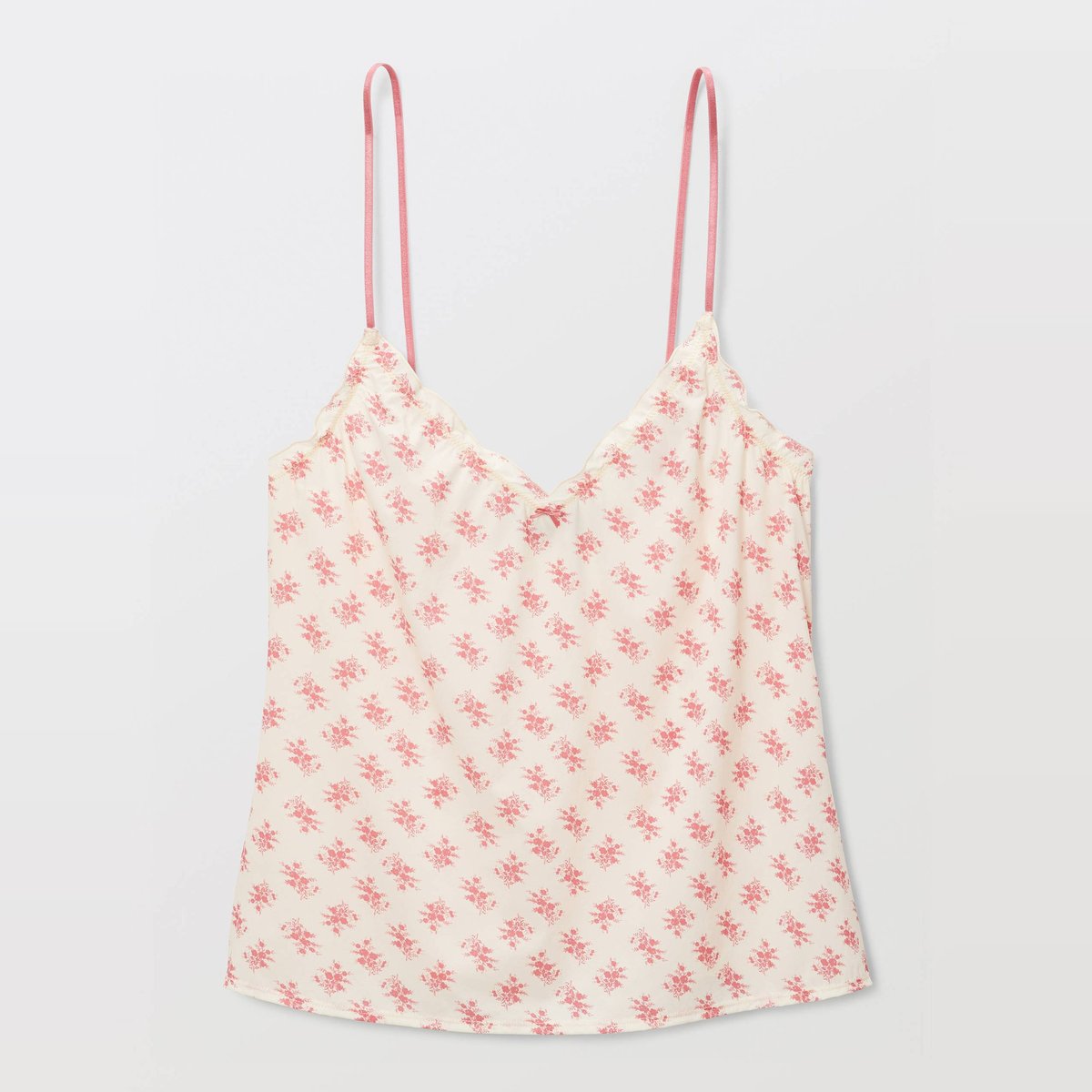 Caraco fines bretelles CAROLE en microfibre imprimée ecru, MONOPRIX