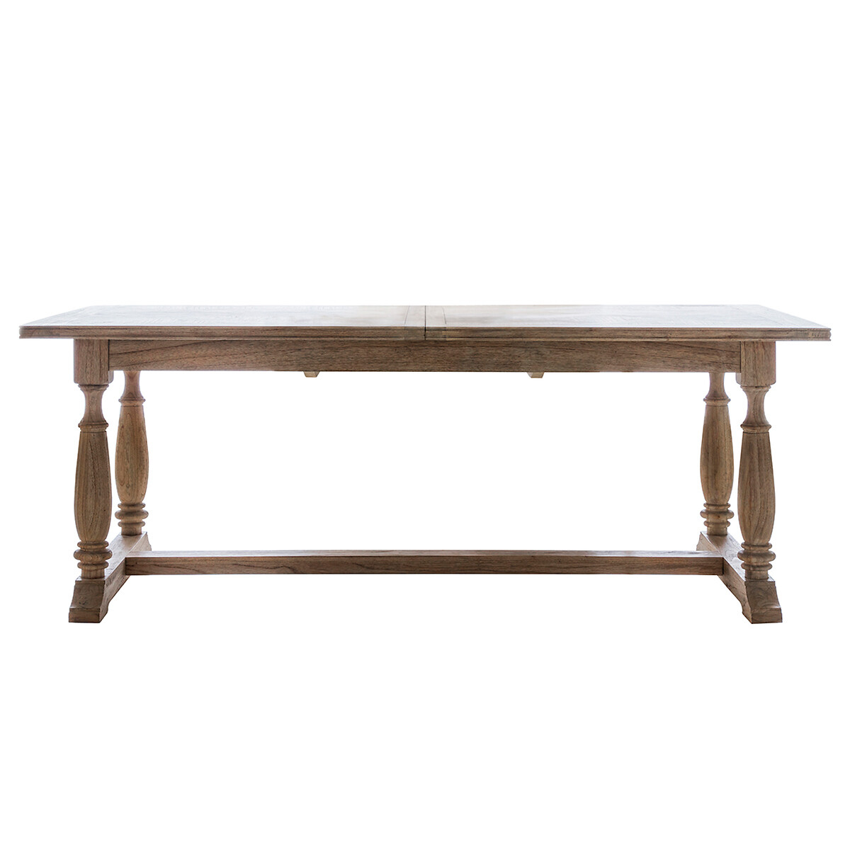 Nashik Ash Wood Parquet Extendable Trestle Dining Table (Seats 6-8) natural, ÉDITÉ