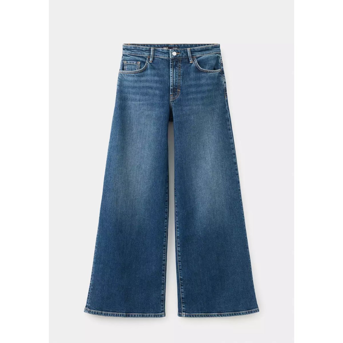 Jean taille haute wideleg bleu foncé, MANGO