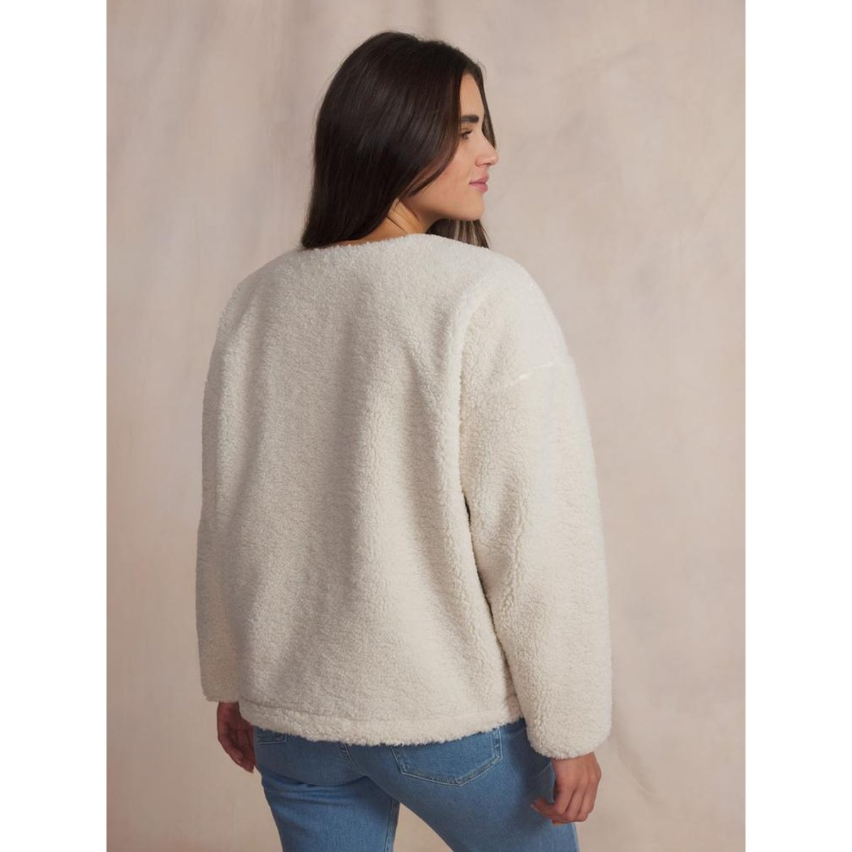 Sweat zippé WILDAZIP ecru, TBS