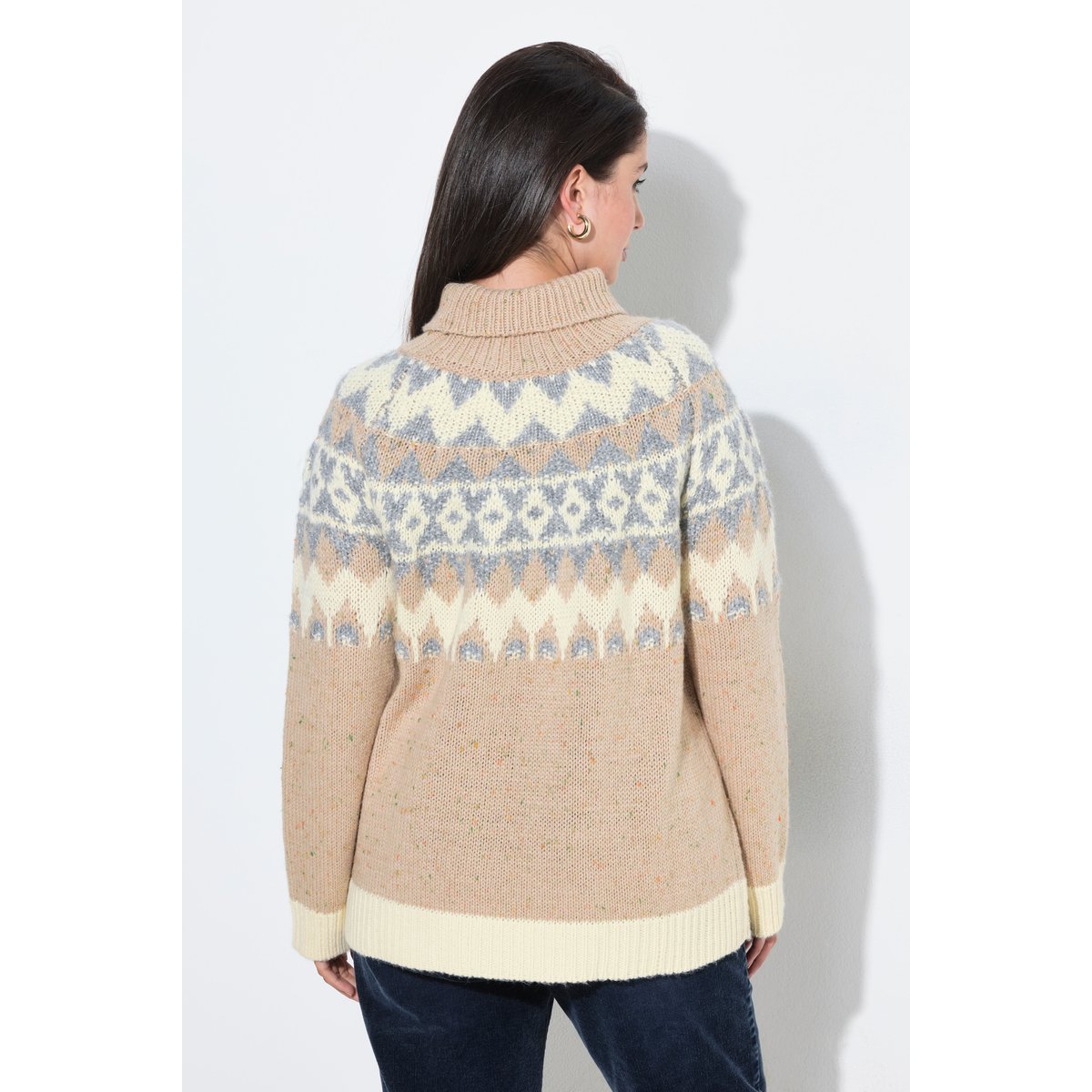 Pull motif norvégien beige mélangé, ULLA POPKEN