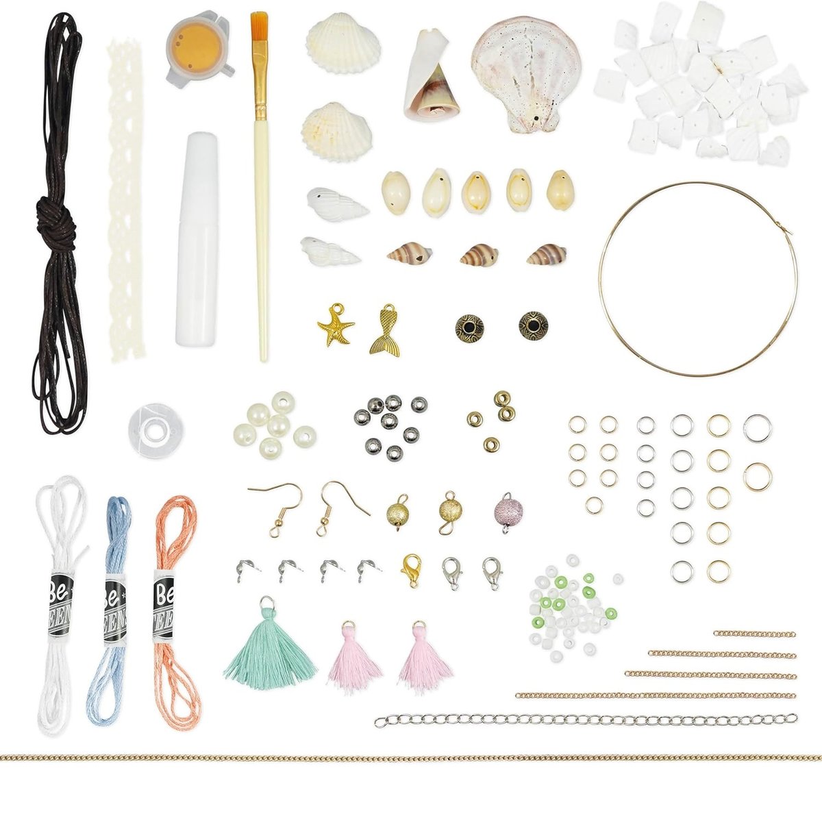 Kit Créatif Bijoux coquillages blanc, BUKI FRANCE