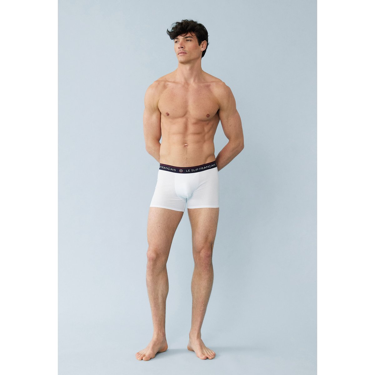 Lot de 6 boxers en coton Redoutable noir blanc bleu foncé rouge gris chiné bleu, LE SLIP FRANCAIS