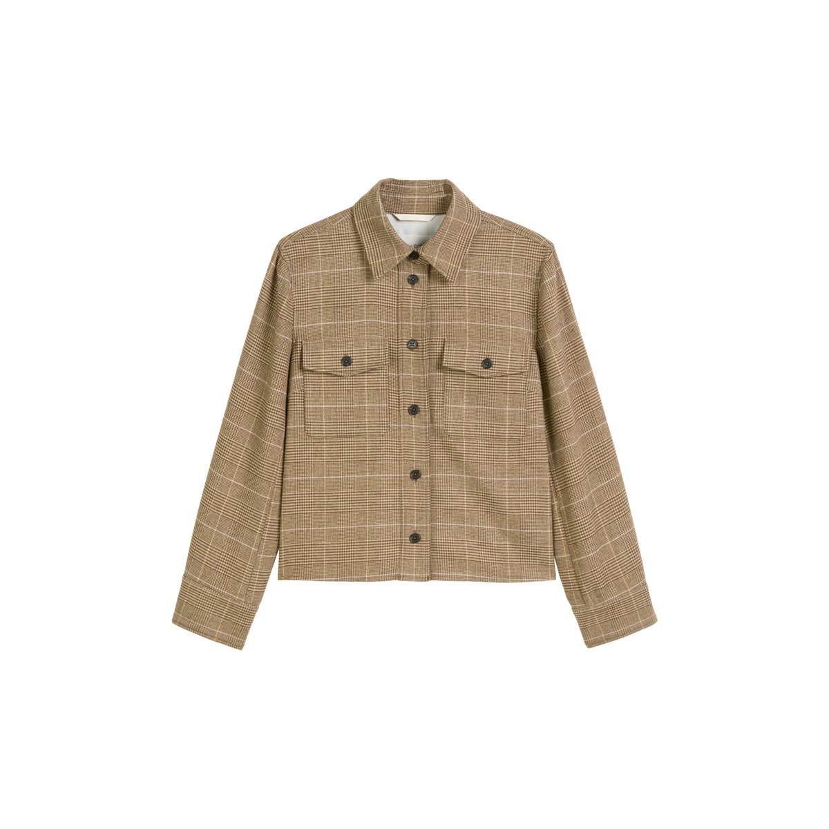Survêtement cropped régulier avec carreaux glencheck marron, MARC O'POLO