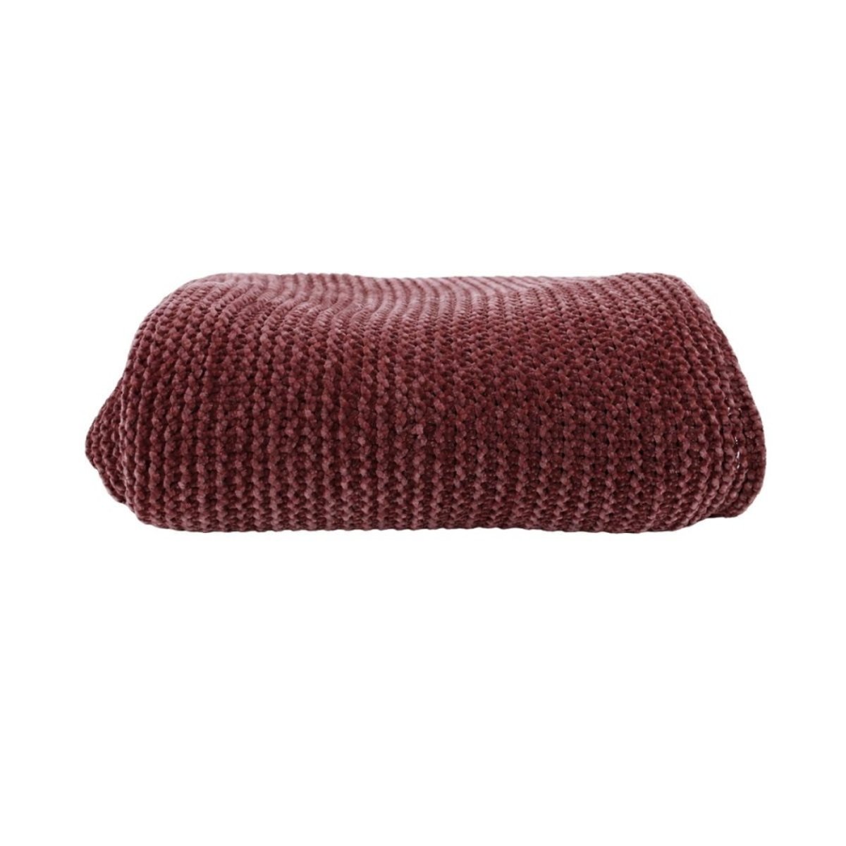 Plaid tissu chenille 130x150cm rouge, ORNAMI