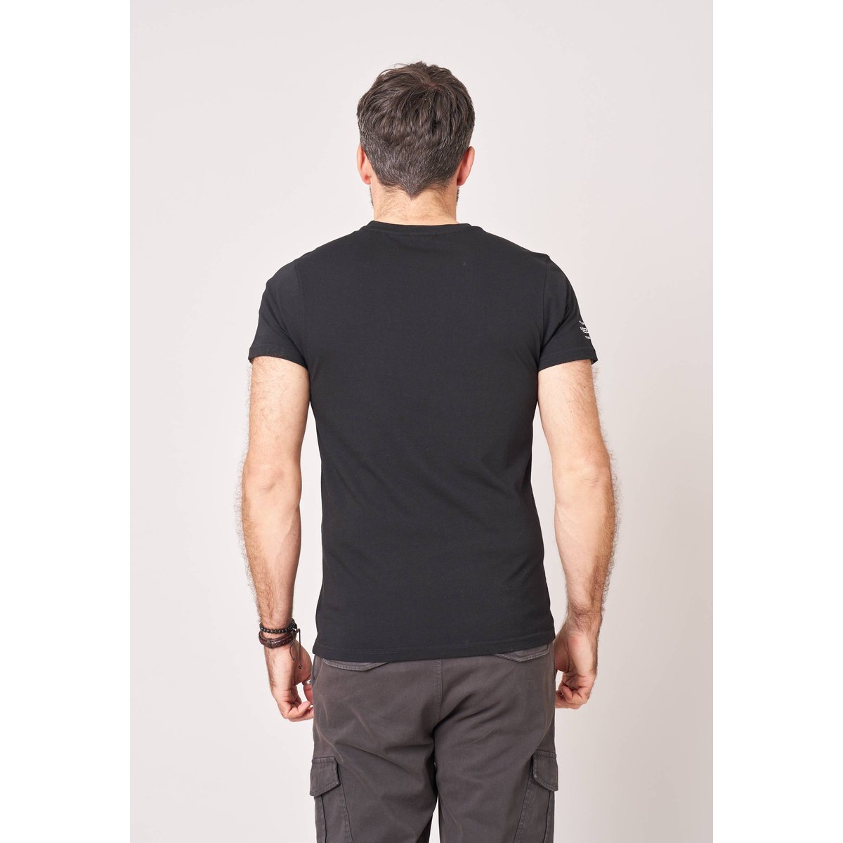 T-shirt homme en 100% coton jersey imprimé tête de mort couronnée CROWN black, DEELUXE