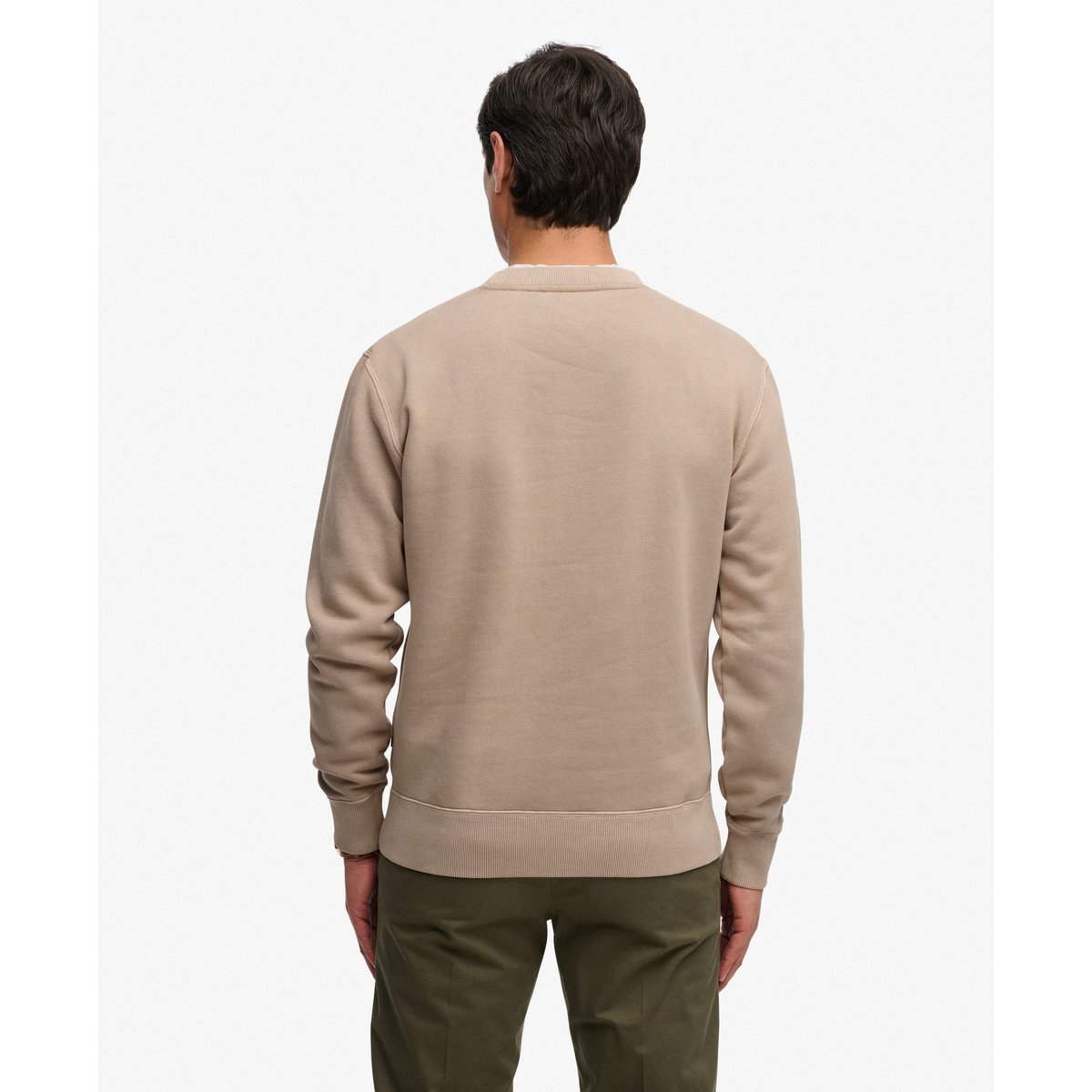 Pull Micro Logo Coupe Décontractée beige clair, SUPERDRY