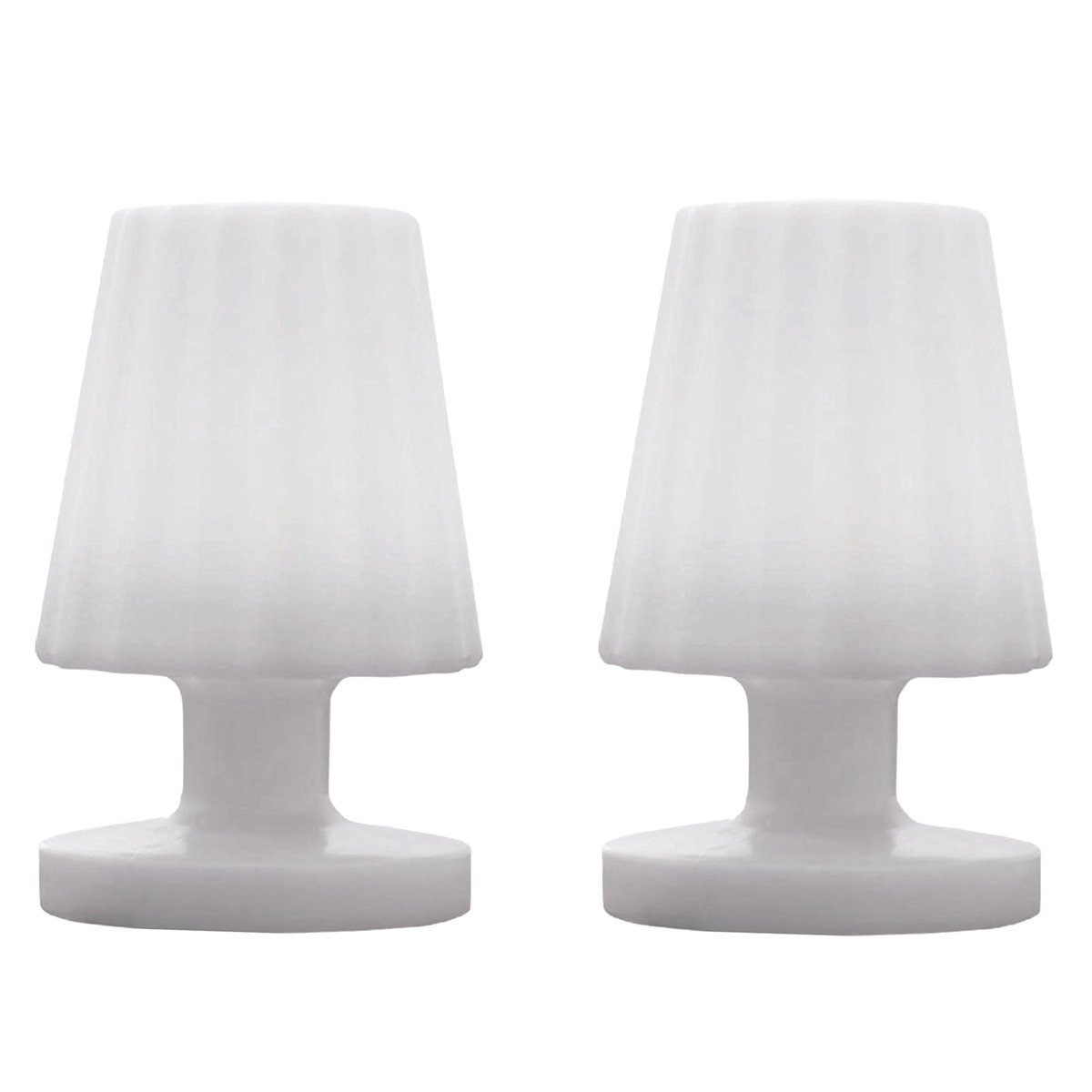 Lot de 2 lampes de table sans fil 2x LADY MINI blanc, LUMISKY