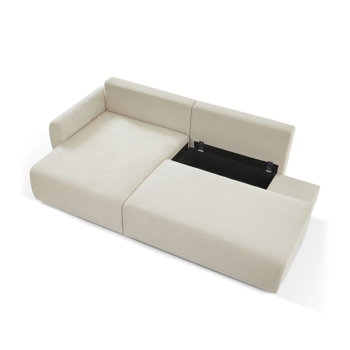 Canapé d'angle gauche convertible DANILO beige, BAÏTA