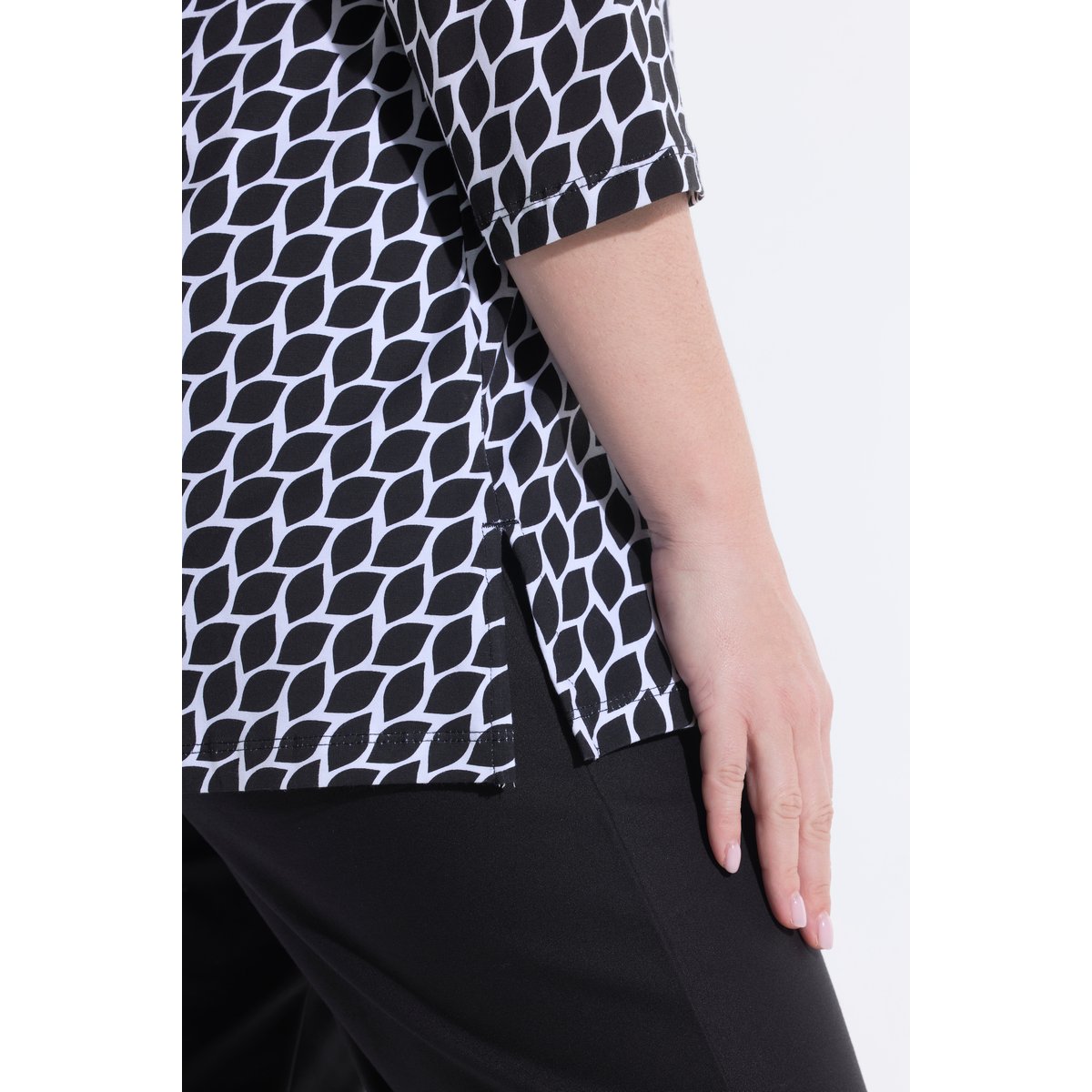 T-shirt en coton Pima noir, ULLA POPKEN